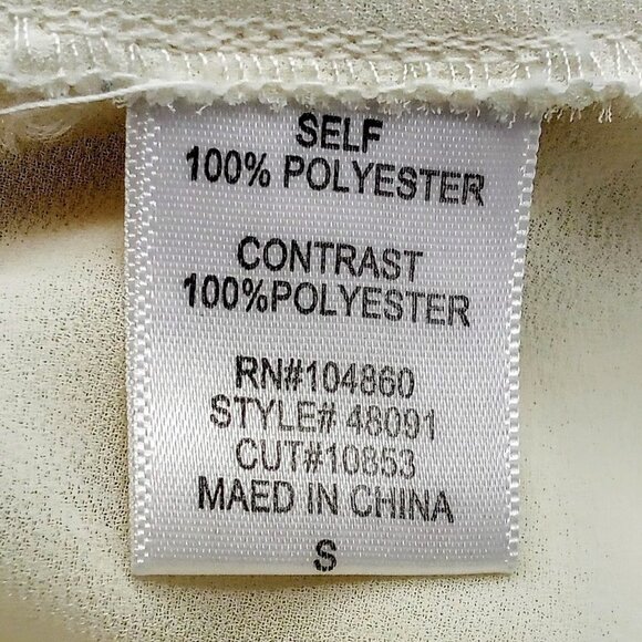 Chloe K Cream Navy Trim Pleat Front Sleeveless Top - Picture 5 of 6